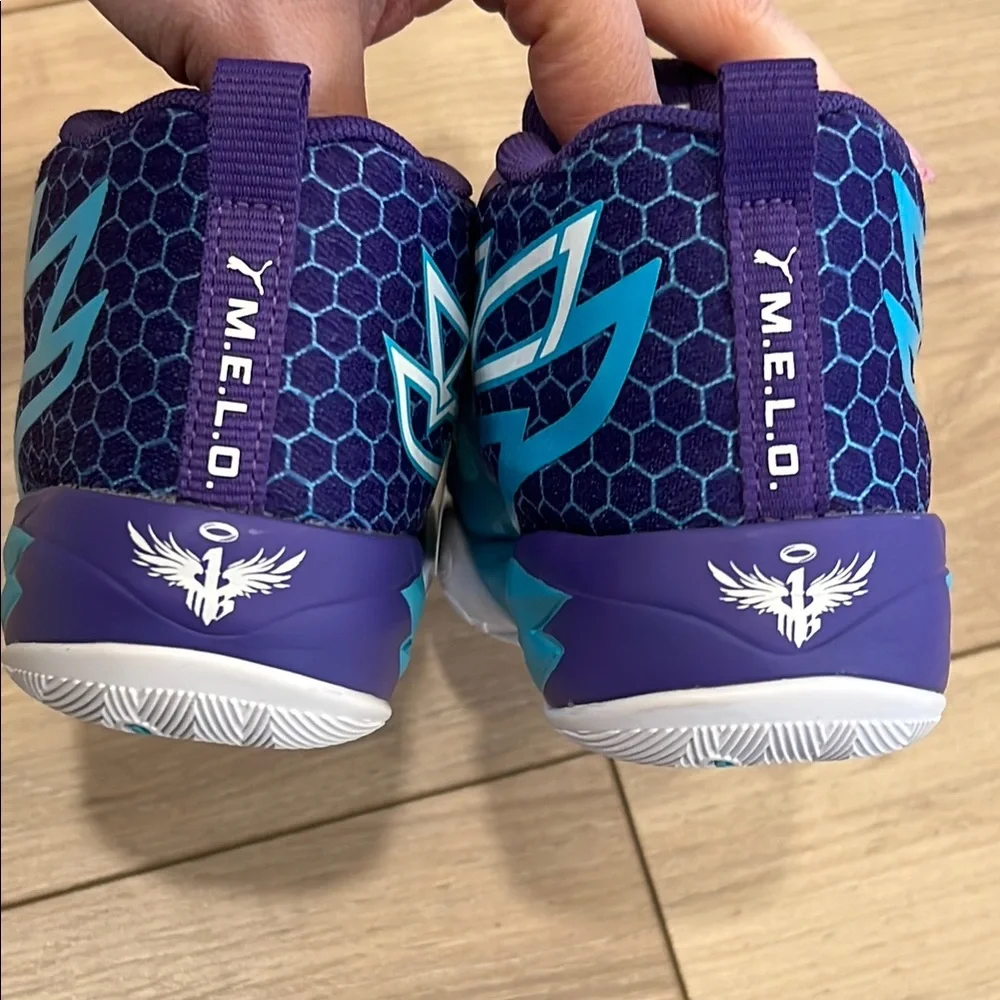 New Puma Unisex Kids' Blue and Purple Basketball Sneakers